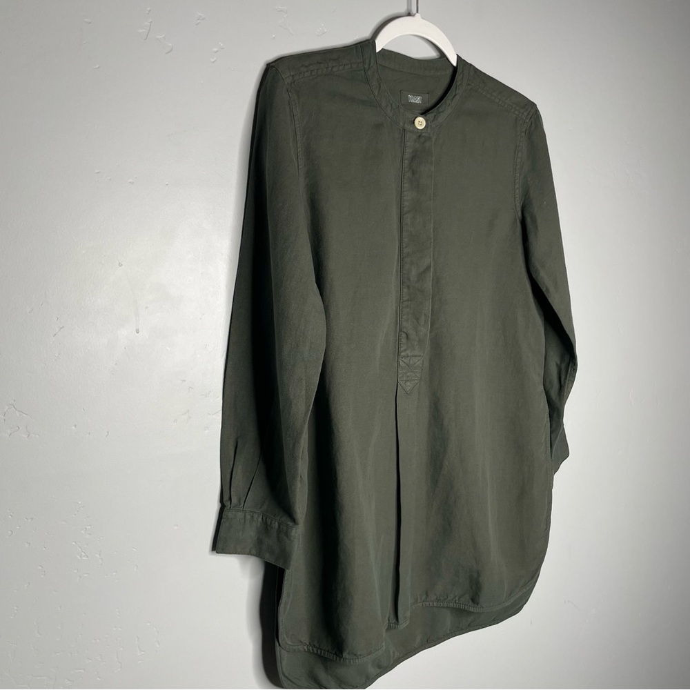 TOAST UK Elena Tunic Shirt Cotton Linen 4 Dusted Khaki Olive‎ Green Lagenlook - Picture 6 of 10